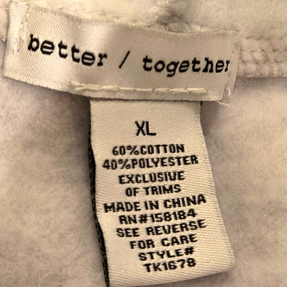 better / together Designed in New York Zip Up Hoodie Women XL Love & Hearts - Picture 5 of 15